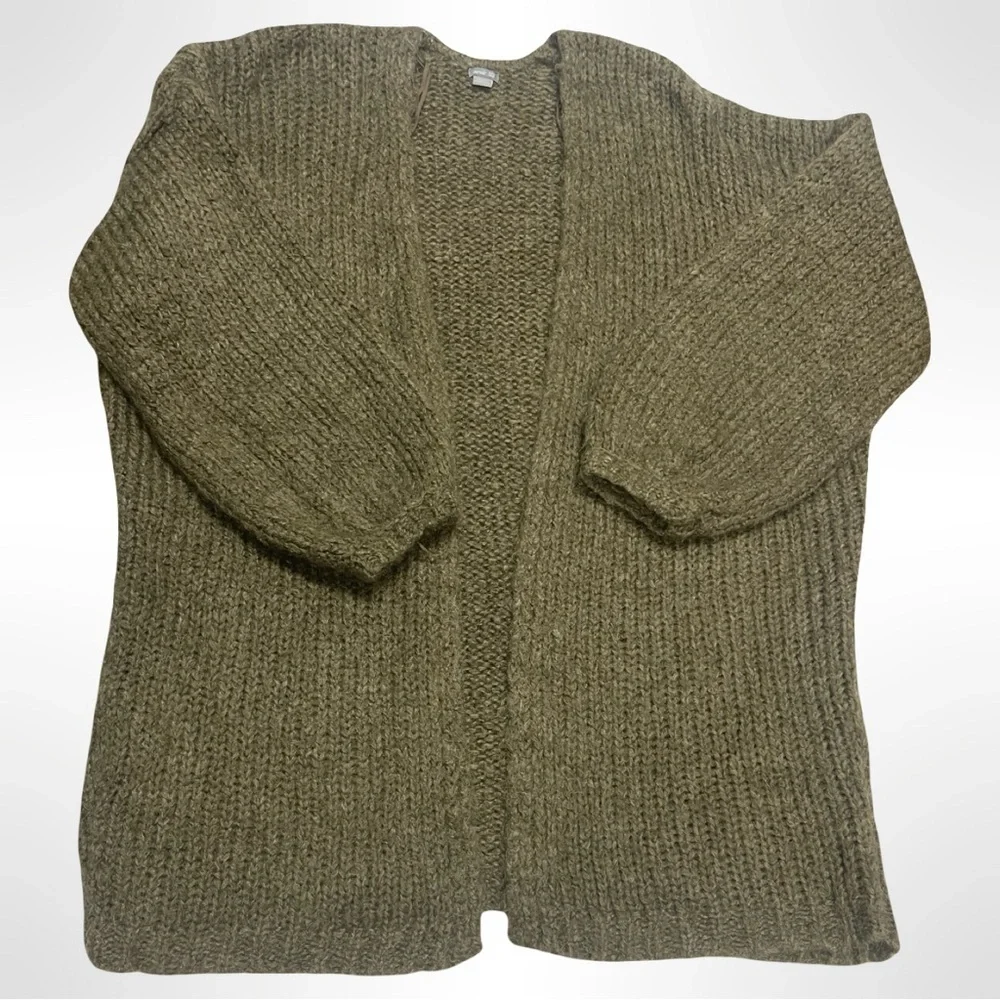 Women's Shaker Stitch Cozy Duster Cardigan Oversized‎ - Aerie Sz XS Color Olive